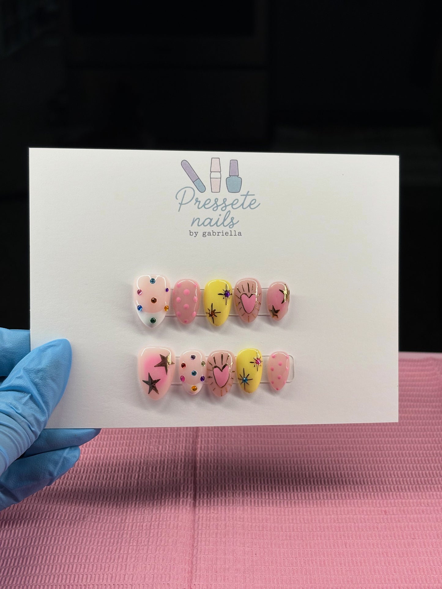 Pink Stars with rhinestones