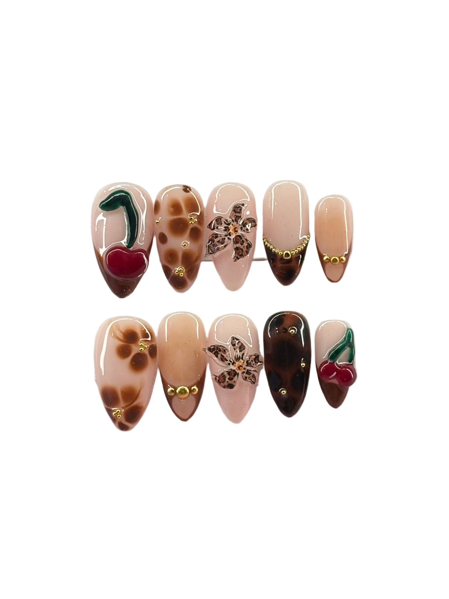 3D cherries and flowers