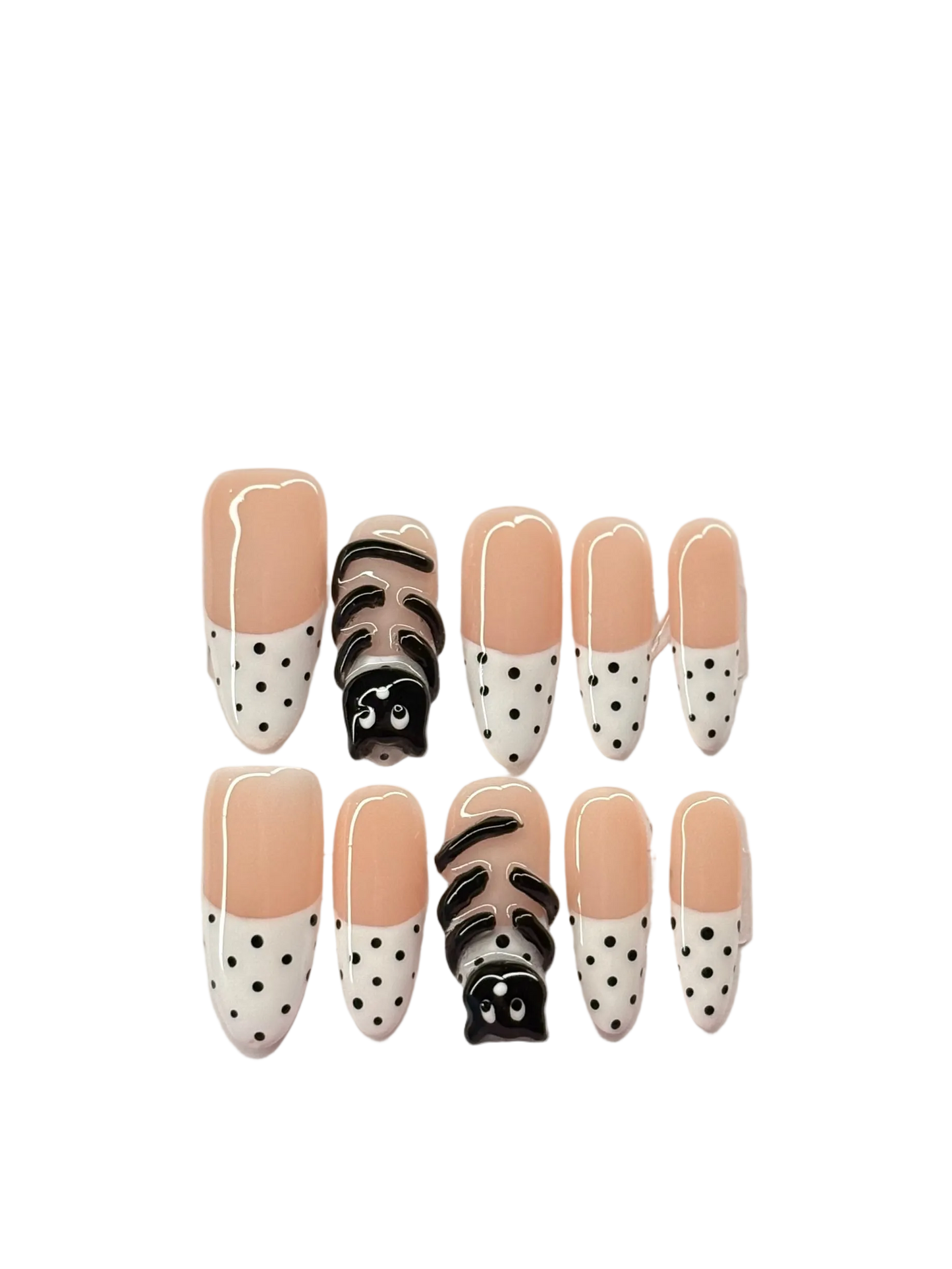 Black cat with polka dots