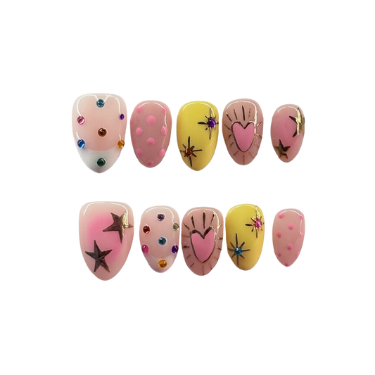 Pink Stars with rhinestones