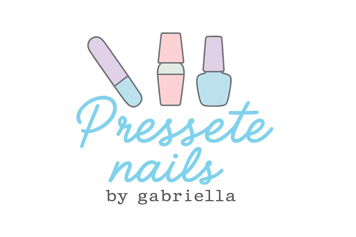 Pressete nails logo with transparent background
